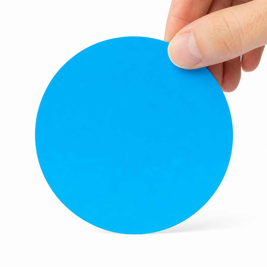 1 5/8" Fluorescent Blue Circle Laser Labels - Permanent Adhesive — image 1