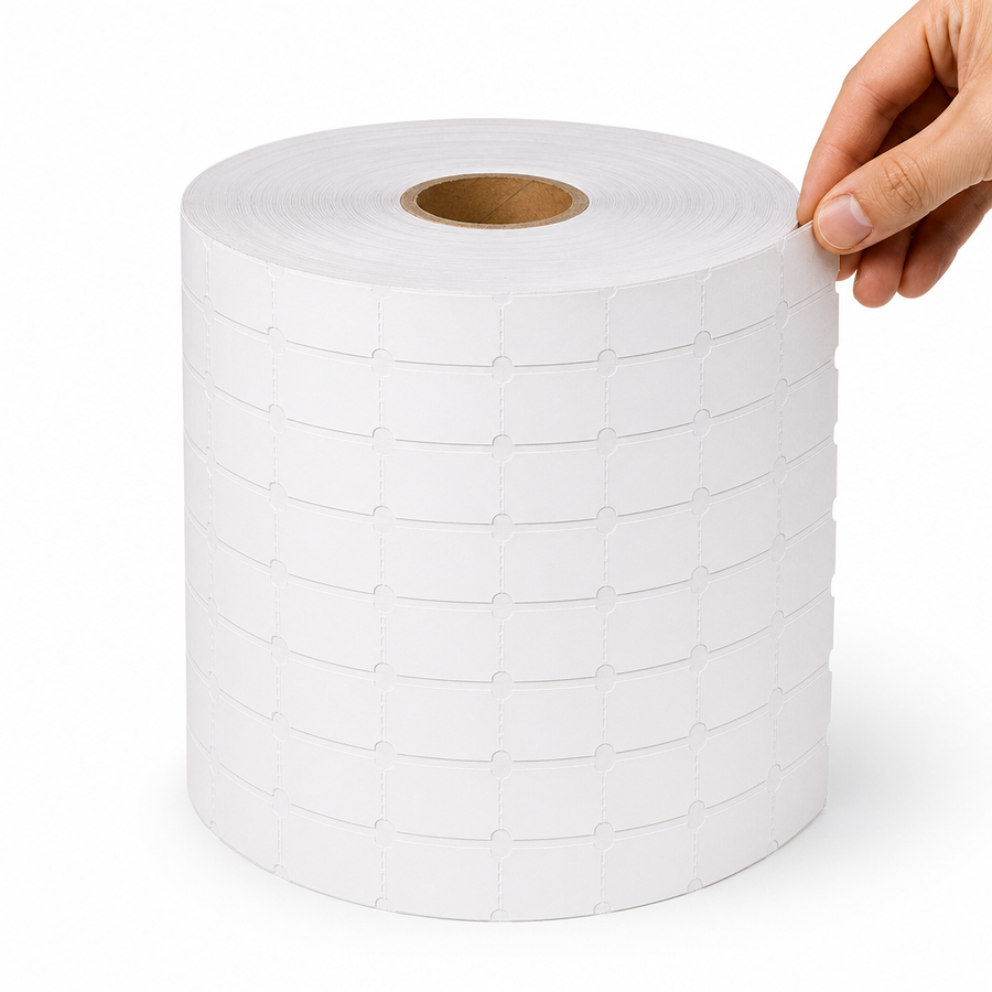 1" x 3/4" White Event Tickets - 2,000 Per Roll, Perforated — image 1
