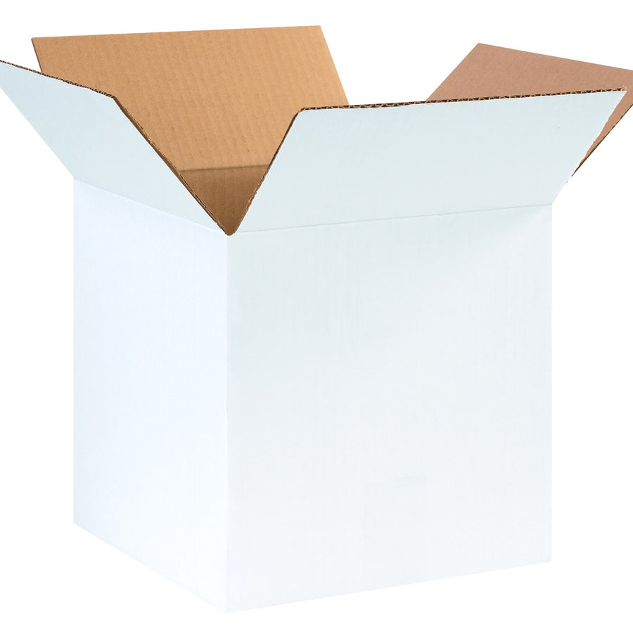 10x10x10 ECT-32 White Corrugated Shipping Boxes 25-Pack 101010W