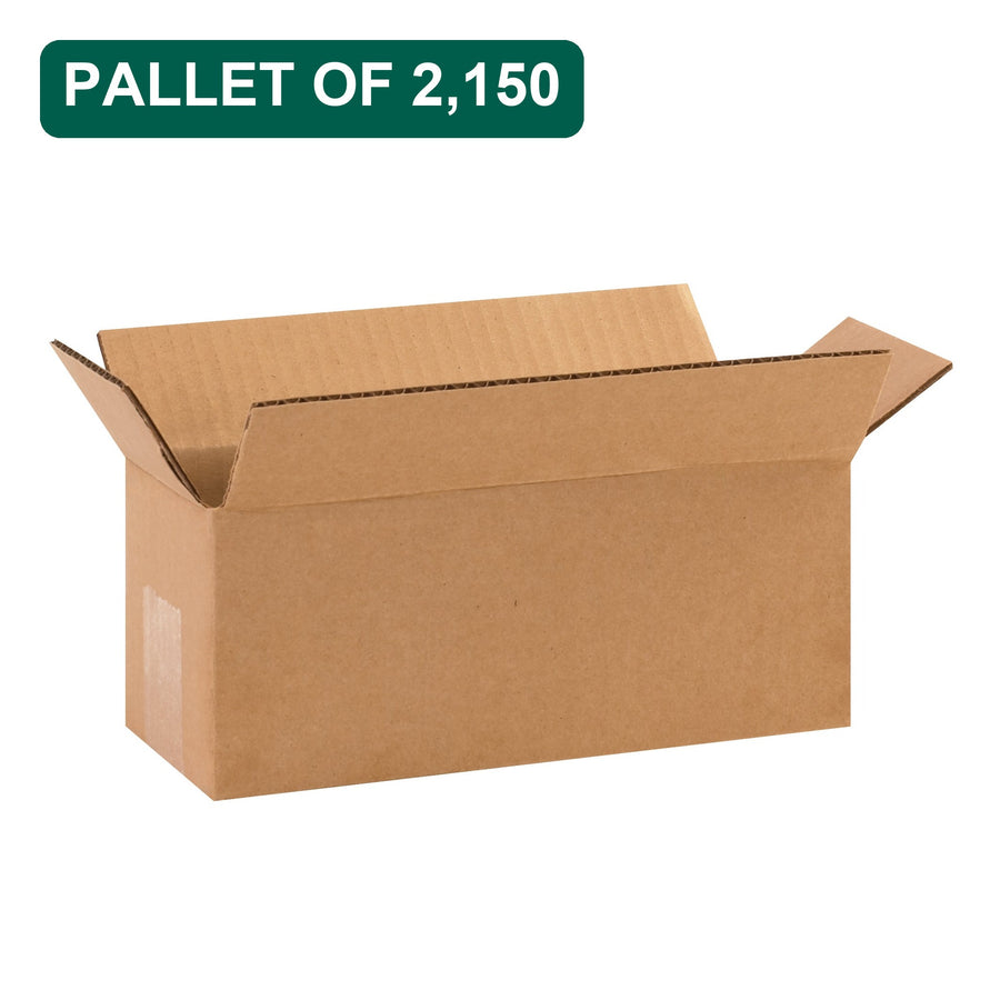 Bulk 10x4x4 Kraft Corrugated Shipping Boxes, 2,150 Pack Pallet, 32 ECT