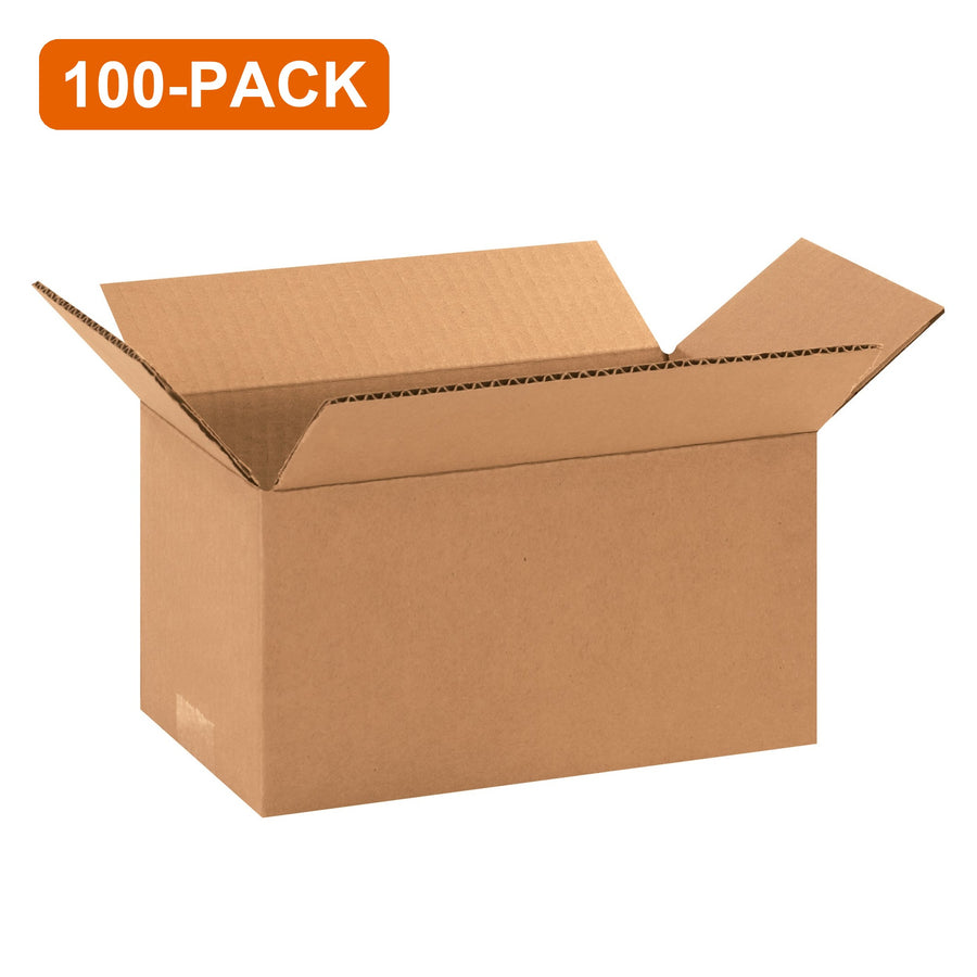 10x6x5 ECT-32 Kraft Corrugated Shipping Boxes, 100-Pack (4 Bundles of 25)