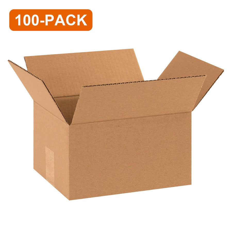 10x8x6 Kraft Corrugated Shipping Boxes, 100-Pack (4 Bundles of 25)