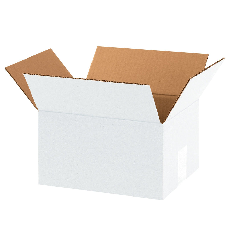 10x8x6 ECT-32 White Corrugated Shipping Boxes 25-Pack 1086W