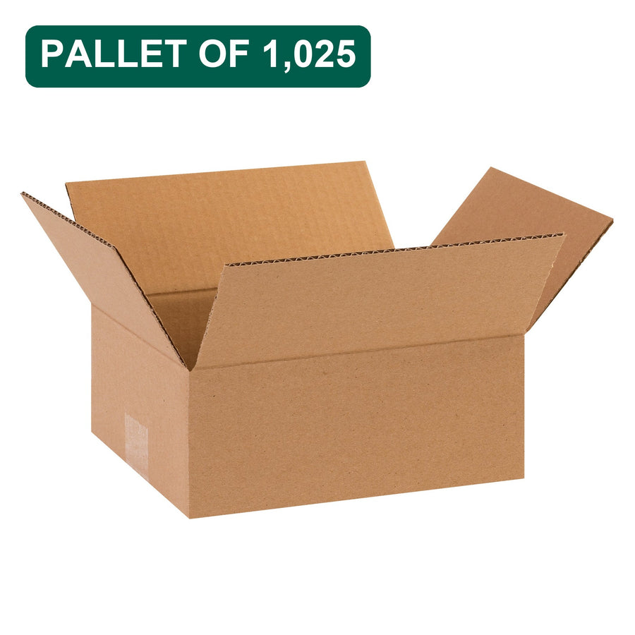 Bulk 10x9x4 Kraft Corrugated Shipping Boxes, 1,025 Pack Pallet, 32 ECT