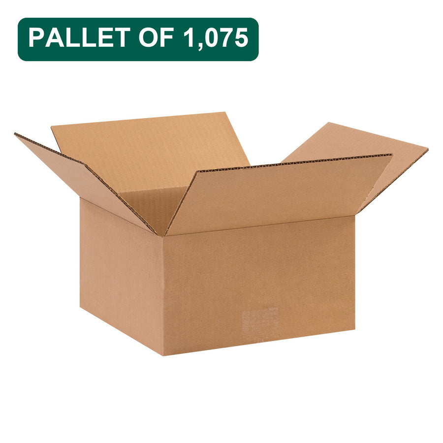 Bulk 11x11x5 Kraft Corrugated Shipping Boxes, 1,075 Pack Pallet, 32 ECT