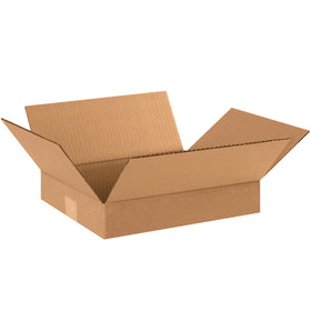 ECT-32 kraft corrugated shipping boxes in compact 12x10x2" dimensions–engineered for shallow product categories like apparel, books, frames, and artwork. Ships flat in bundles of 25 to maximize warehouse storage efficiency and minimize inbound freight spend.