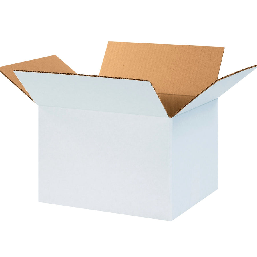 12x10x8 ECT-32 White Corrugated Shipping Boxes 25-Pack 12108W