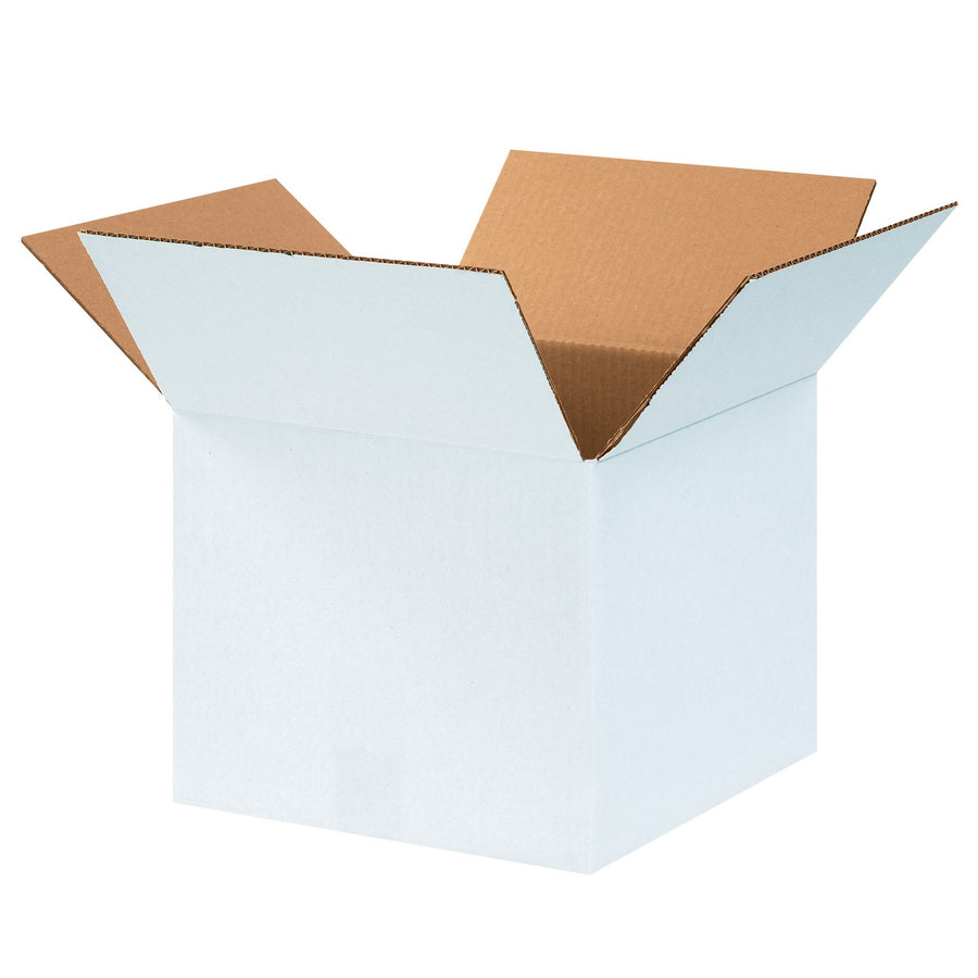 12x12x10 ECT-32 White Corrugated Shipping Boxes 25-Pack 121210W