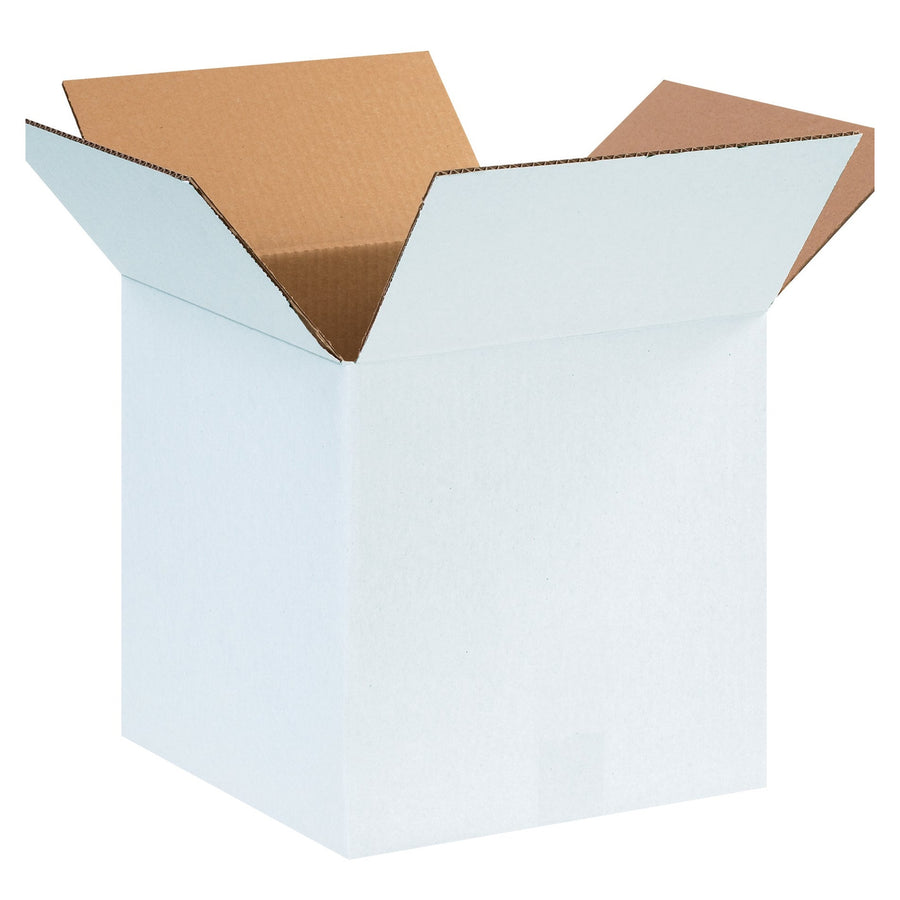 12x12x12 ECT-32 White Corrugated Shipping Boxes 25-Pack 121212W