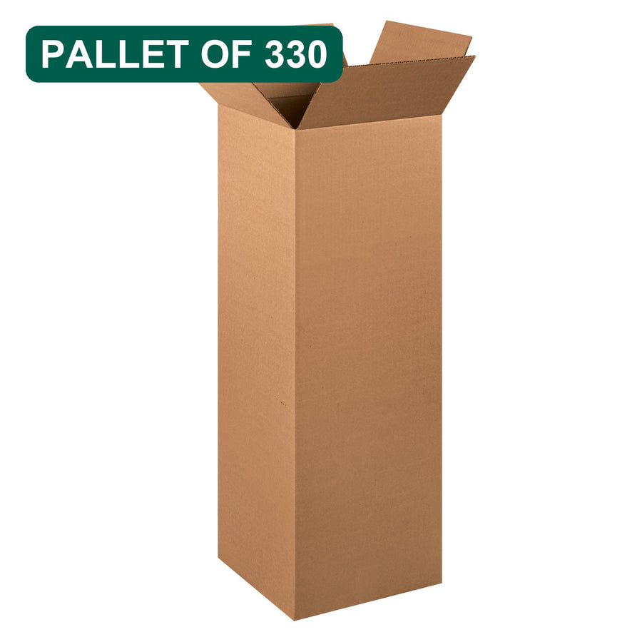 Bulk 12x12x36 Kraft Corrugated Shipping Boxes, 330 Pack Pallet, 32 ECT