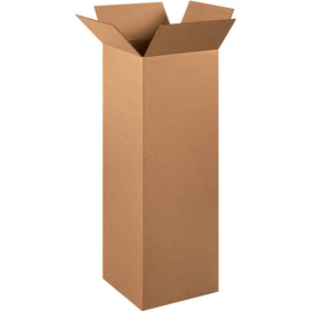 Ship tall, irregularly-shaped items efficiently with our 12x12x36" corrugated boxes in ECT-32 kraft construction. End-loading design enables fast insertion and sealing. Bundle of 15 boxes delivers consistent stacking performance and freight cost savings for warehouse operations.