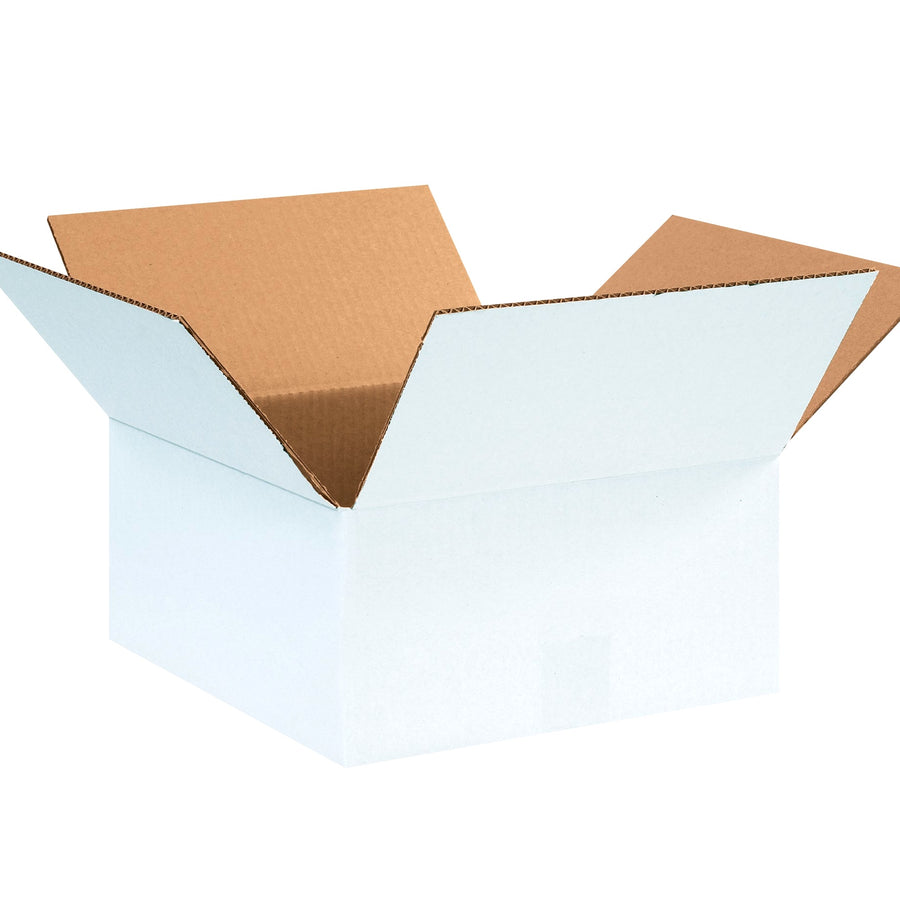 12x12x6 ECT-32 White Corrugated Shipping Boxes Single Wall 25-Pack 12126W