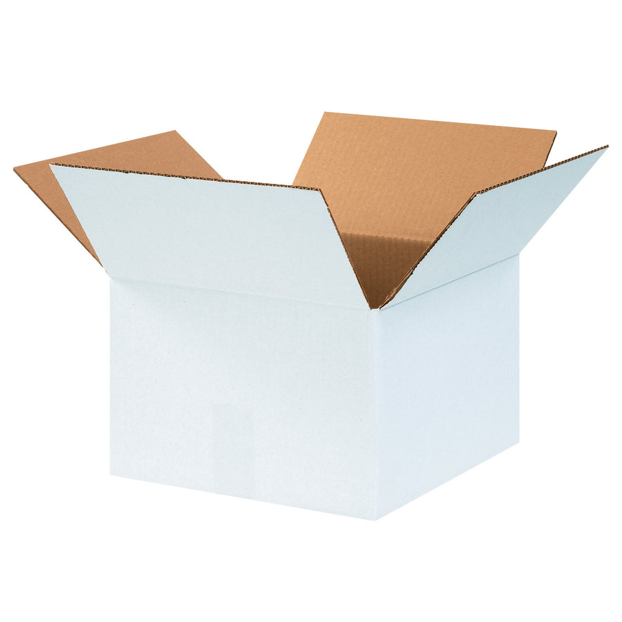 12x12x8 ECT-32 White Corrugated Shipping Boxes 25-Pack 12128W