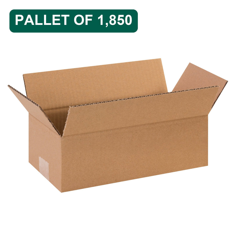 Bulk 12x5x4 Kraft Corrugated Shipping Boxes, 1,850 Pack Pallet, 32 ECT