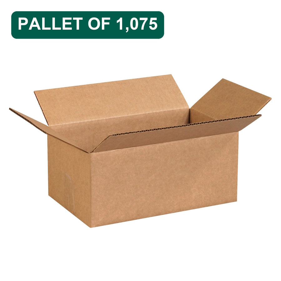 Bulk 12x7x5 Kraft Corrugated Shipping Boxes, 1,075 Pack Pallet, 32 ECT