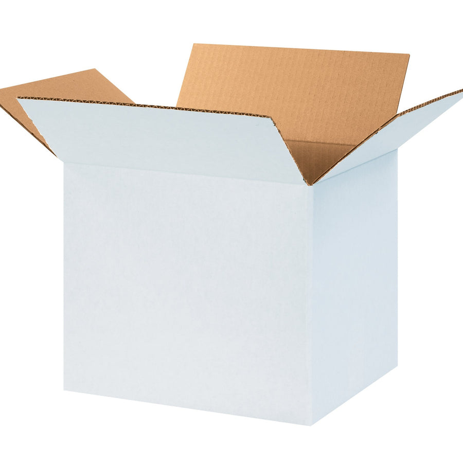12x8x8 ECT-32 White Corrugated Shipping Boxes 25-Pack 1288W