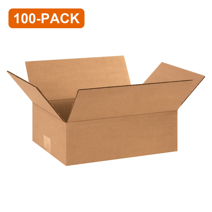 12x9x4 ECT-32 Kraft Corrugated Shipping Boxes, 100-Pack (4 Bundles of 25)