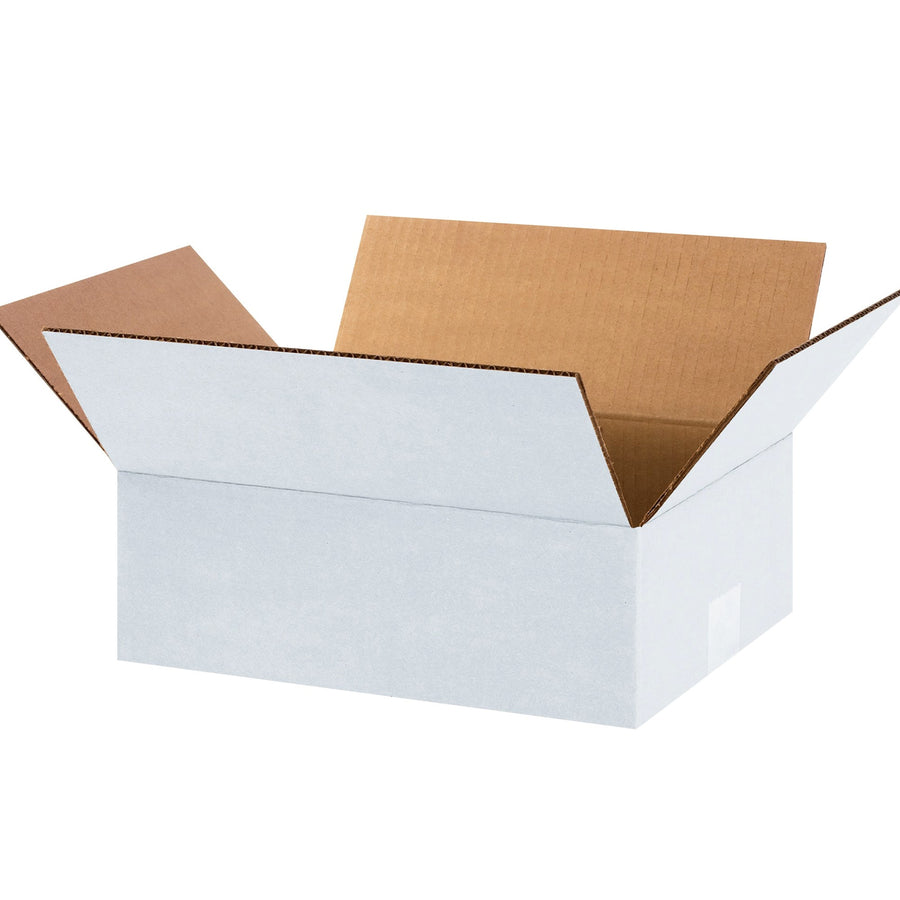 12x9x4 ECT-32 White Corrugated Shipping Boxes 25-Pack 1294W