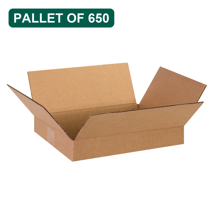 Bulk 13x10x2 Kraft Corrugated Shipping Boxes, 650 Pack Pallet, 32 ECT