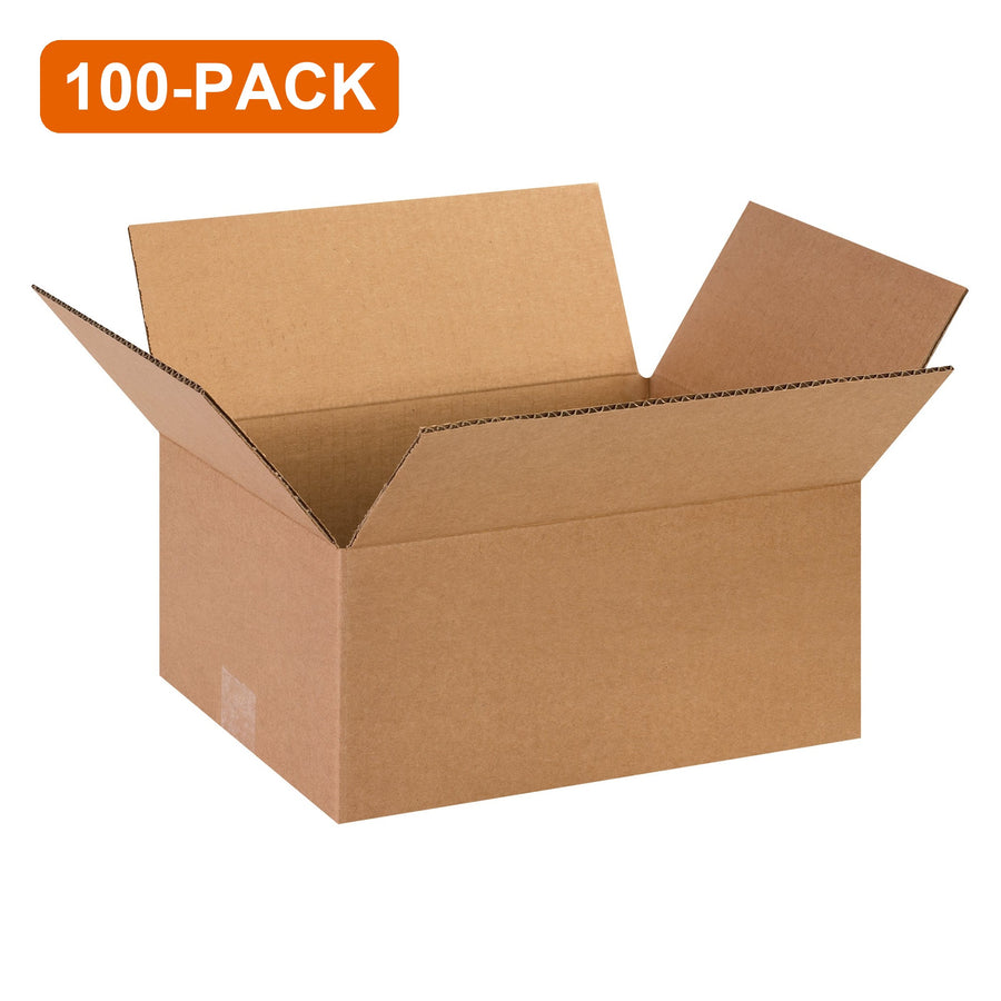 13x10x6 ECT-32 Kraft Corrugated Shipping Boxes, 100-Pack (4 Bundles of 25)