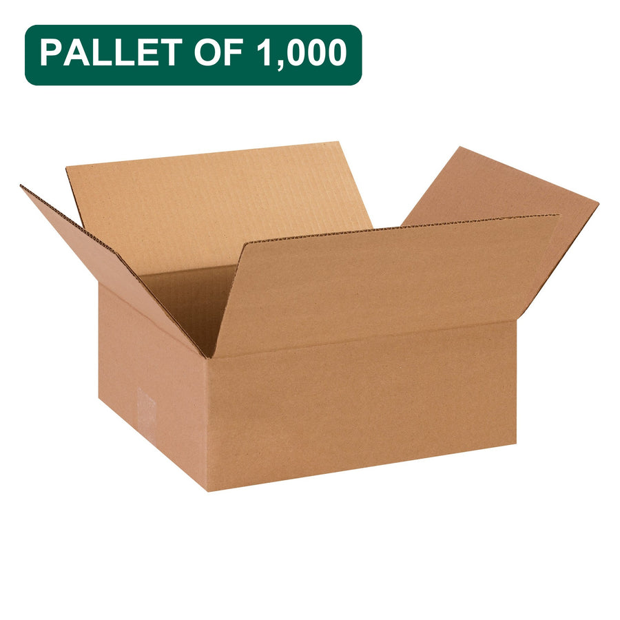 Bulk 13x11x5 Kraft Corrugated Shipping Boxes, 1,000 Pack Pallet, 32 ECT