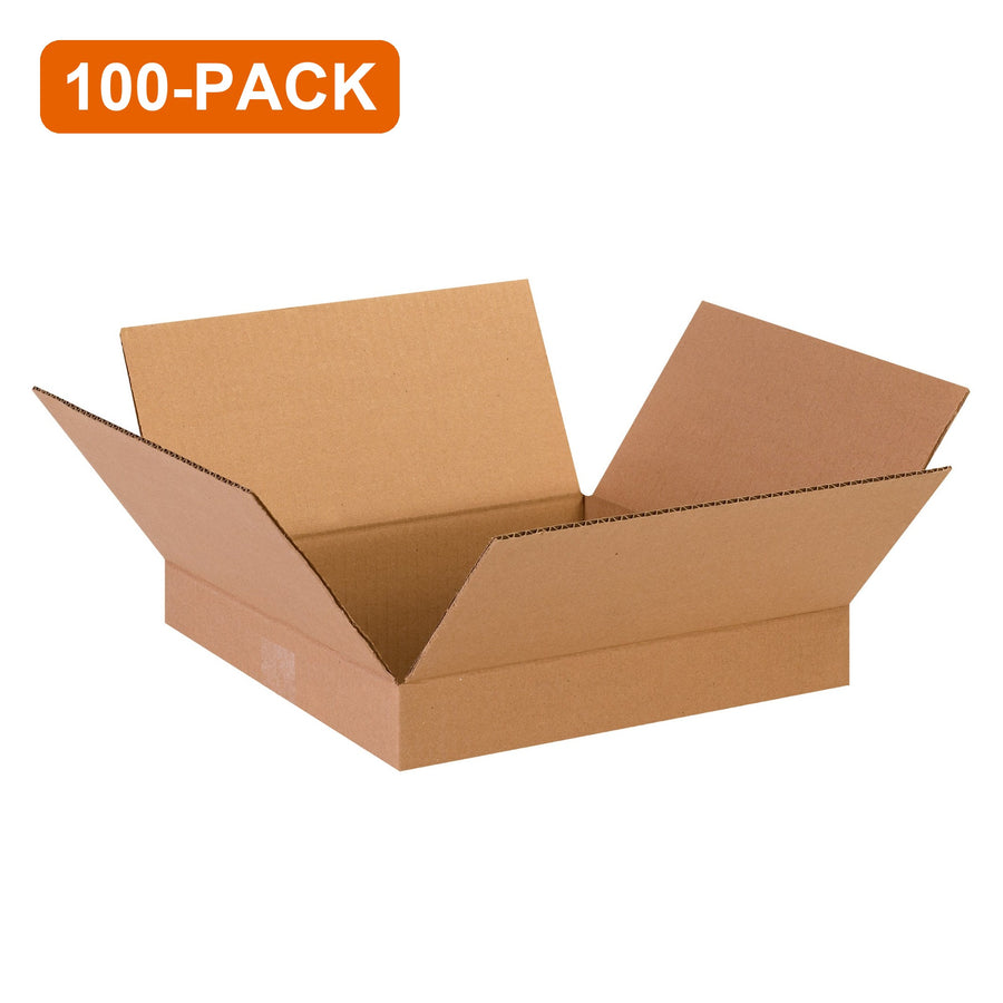 13x13x2 ECT-32 Kraft Corrugated Shipping Boxes, 100-Pack (4 Bundles of 25)