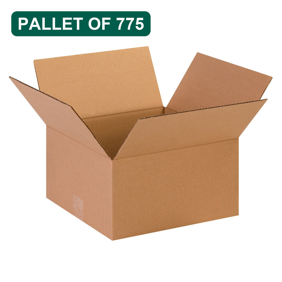Bulk 13x13x7 Kraft Corrugated Heavy Duty Shipping Boxes, 775 Pack Pallet, 32 ECT