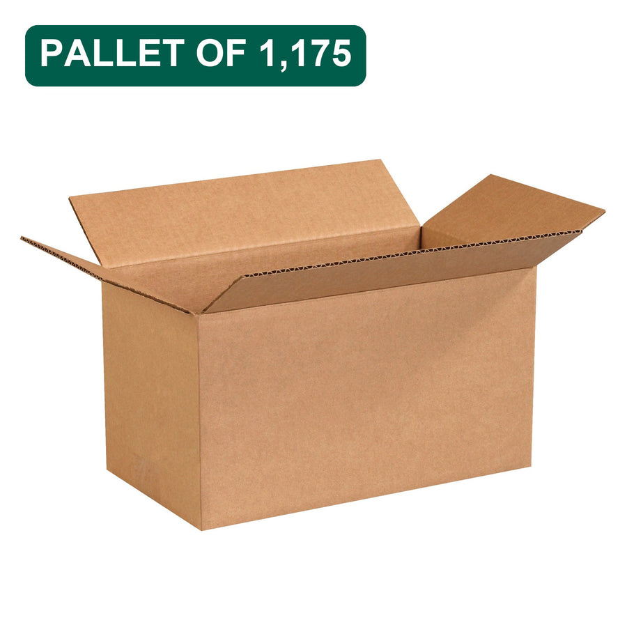 Bulk 13x7x7 Kraft Corrugated Shipping Boxes, 1,175 Pack Pallet, 32 ECT