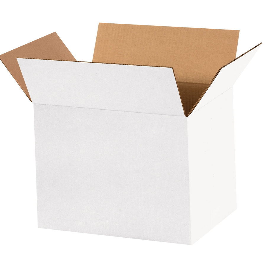 14x10x10 ECT-32 White Corrugated Shipping Boxes Single Wall 25-Pack 141010W