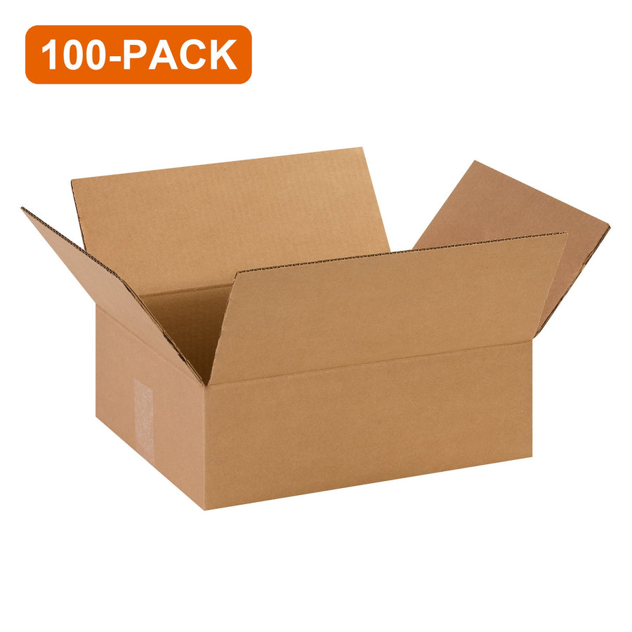 14x11x4.5 ECT-32 Kraft Corrugated Boxes, 100-Pack (4 Bundles of 25)