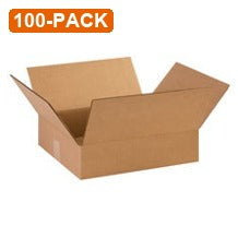 14.38x12.5x3.5 Flat Corrugated Boxes, 100-Pack (4 Bundles of 25)