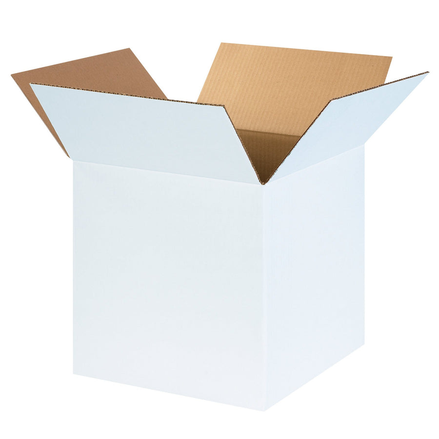 14x14x14 ECT-32 White Corrugated Shipping Boxes 25-Pack 141414W
