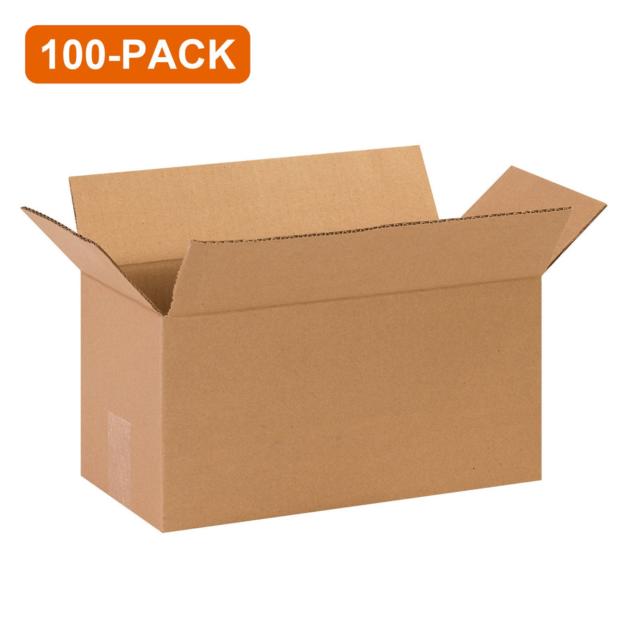 14x7x7 ECT-32 Kraft Corrugated Shipping Boxes, 100-Pack (4 Bundles of 25)
