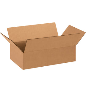 ECT-32 kraft corrugated shipping cartons designed for shallow products like apparel, books, and artwork. Compact 14x8x4" dimensions maximize freight efficiency while minimizing wasted space. Ships flat in bundles of 25–reduce storage footprint and lower per-unit costs.