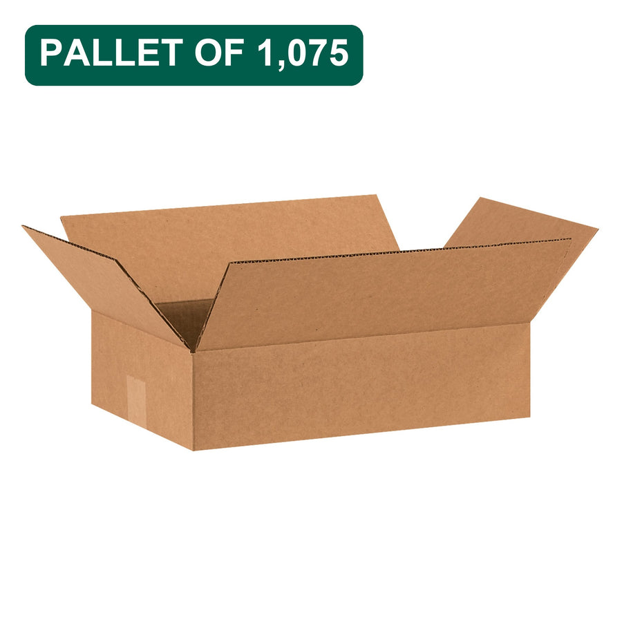 Bulk 15x10x4 Kraft Corrugated Shipping Boxes, 1,075 Pack Pallet, 32 ECT