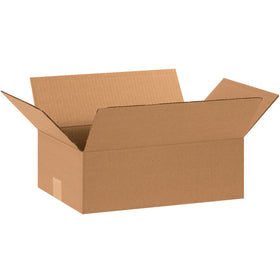 ECT-32 kraft corrugated shipping boxes sized 15" x 10" x 5" for optimal shallow product packaging. Bundle of 25 boxes ships flat to maximize storage efficiency and reduce freight spend. Perfect for apparel, books, frames, and lightweight merchandise.