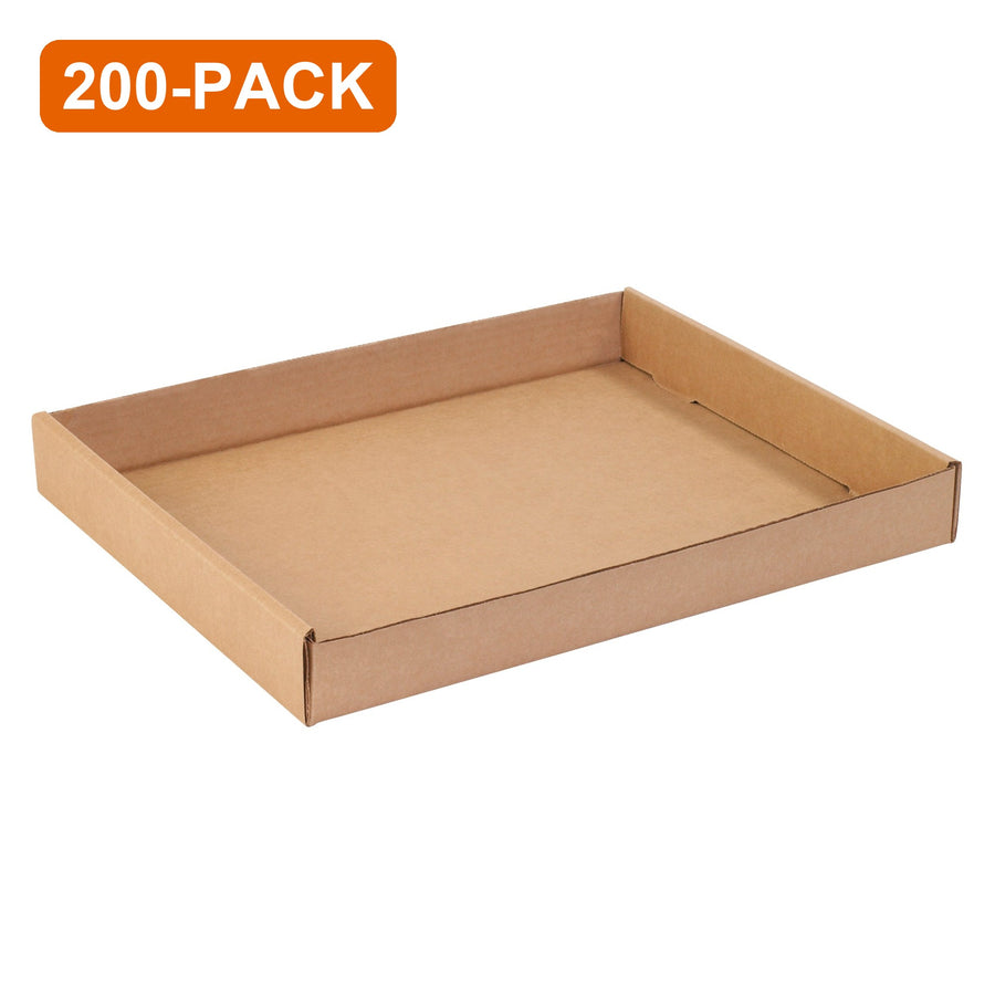 15x12x1.75 ECT-32 Kraft Corrugated Trays, 200-Pack (4 Bundles of 50)