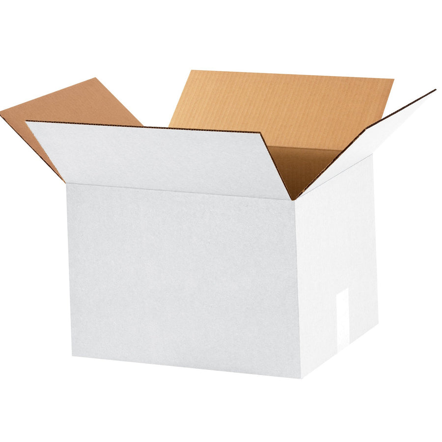 16x12x12 ECT-32 White Corrugated Shipping Boxes 25-Pack 161212W