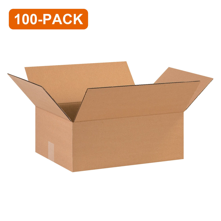 16x12x6 ECT-32 Kraft Corrugated Shipping Boxes, 100-Pack (4 Bundles of 25)