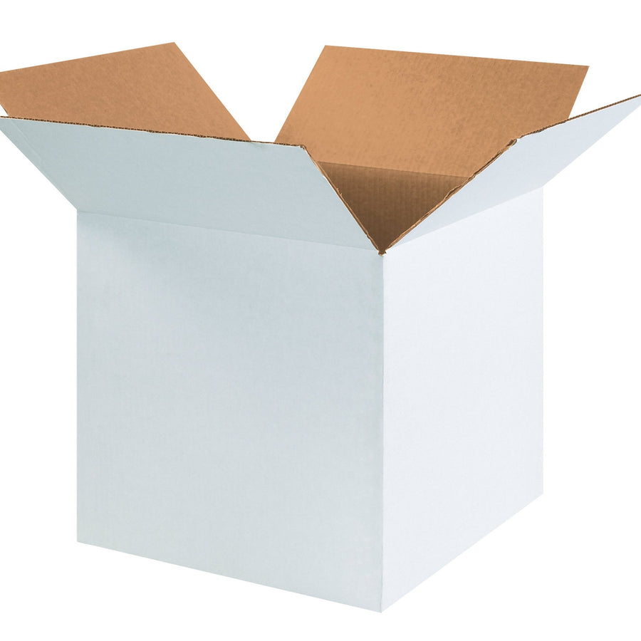 16x16x16 ECT-32 White Corrugated Shipping Boxes 25-Pack 161616W