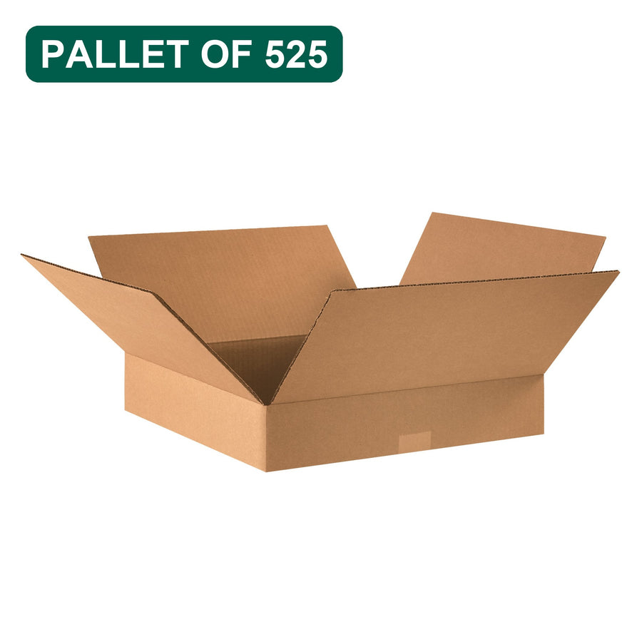 Bulk 16x16x3 Kraft Corrugated Shipping Boxes, 525 Pack Pallet, 32 ECT