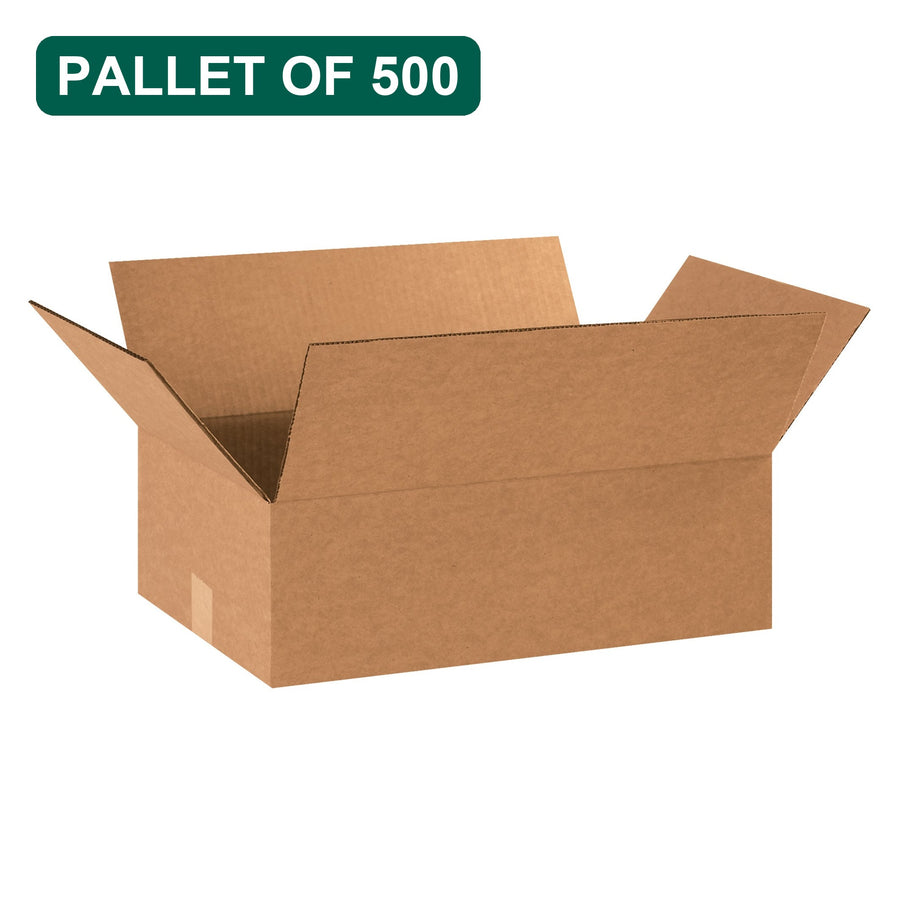 Bulk 17x12x6 Kraft Corrugated Shipping Boxes, 500 Pack Pallet, 32 ECT
