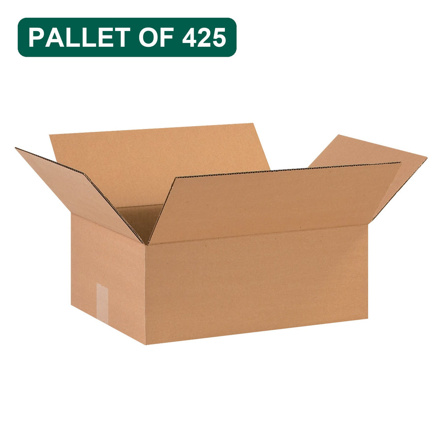 Bulk 17x13x7 Kraft Corrugated Shipping Boxes, 425 Pack Pallet, 32 ECT