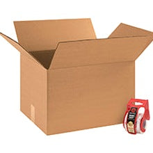 18x14x12 Corrugated Boxes with Tape and Dispenser 10-Pack 181412RP10BP