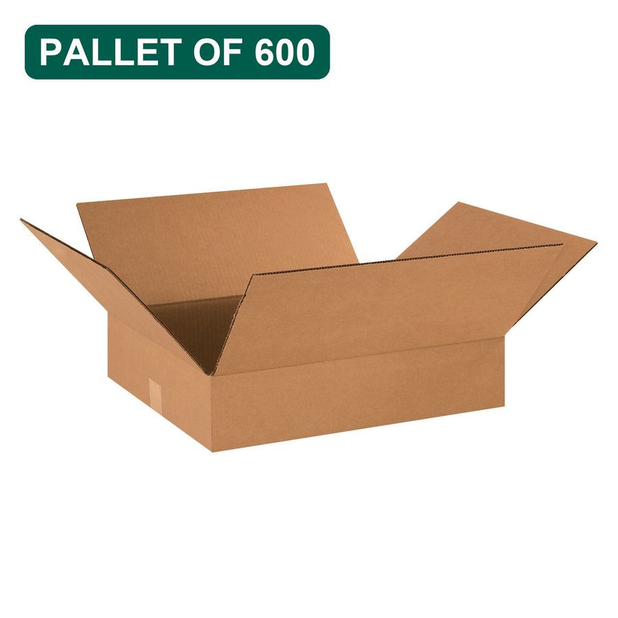 Bulk 18x16x4 Kraft Corrugated Shipping Boxes, 600 Pack Pallet, 32 ECT