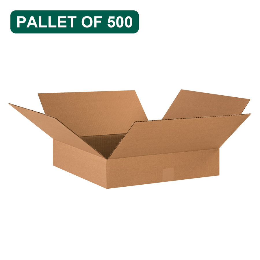 Bulk 18x18x4 Kraft Corrugated Shipping Boxes, 500 Pack Pallet, 32 ECT
