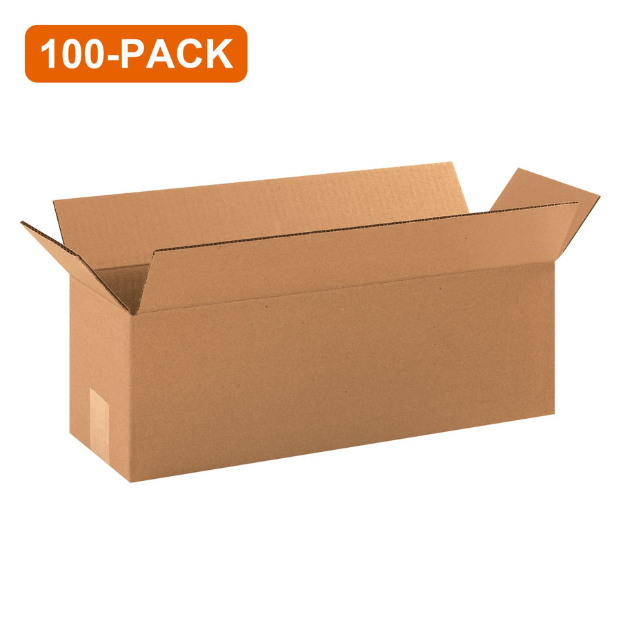 18x6x6 ECT-32 Kraft Corrugated Shipping Boxes, 100-Pack (4 Bundles of 25)