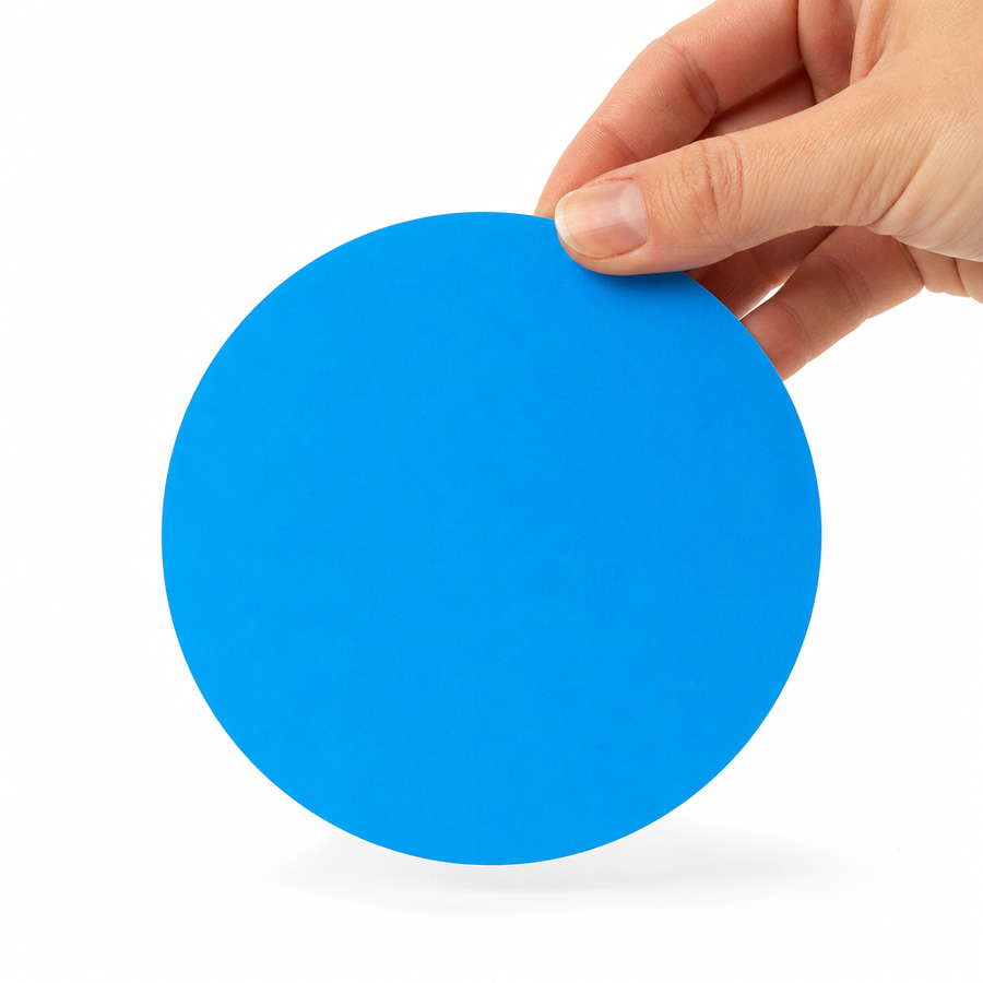 2.5" Fluorescent Blue Circle Laser Labels - Permanent Adhesive — image 1