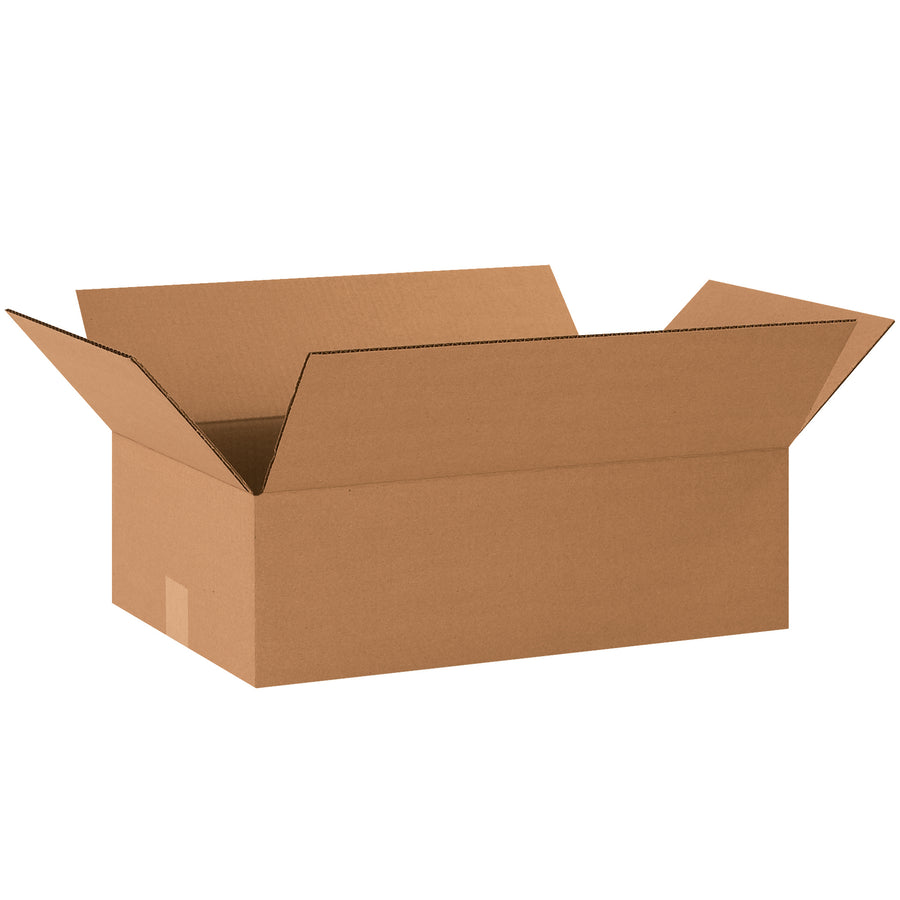 Premium ECT-32 kraft corrugated boxes in 20" x 12" x 6" dimensions–designed for shallow-depth products like apparel, books, artwork, and picture frames. Ships flat to maximize storage efficiency and reduce shipping costs. Sold as a bundle of 25 cartons.