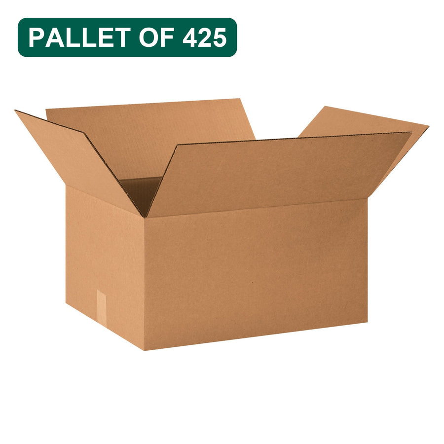 Bulk 20x16x10 Kraft Corrugated Heavy Duty Shipping Boxes, 425 Pack Pallet, 32 ECT